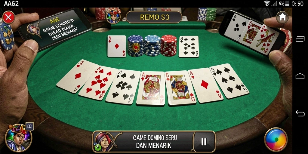 Tampilan gameplay seru dari game Domino AA62.