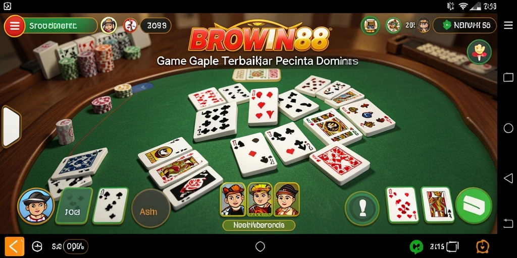 Screenshot utama BROWIN88 menampilkan gameplay seru Gaple.