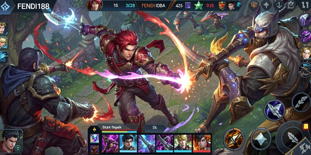 Gameplay seru dalam FENDI188 dengan aksi MOBA yang mendebarkan.