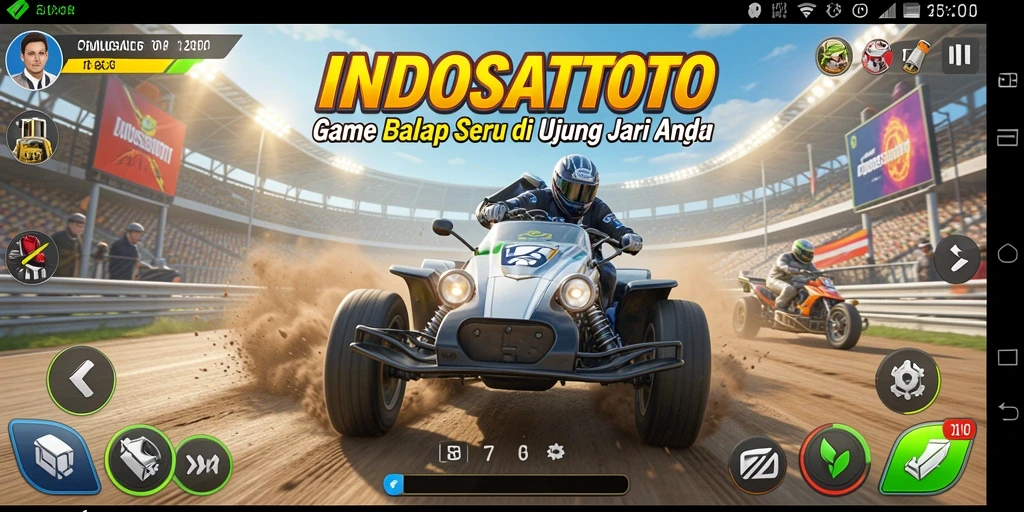 Tampilan menarik dari gameplay balap INDOSATTOTO yang realistis.