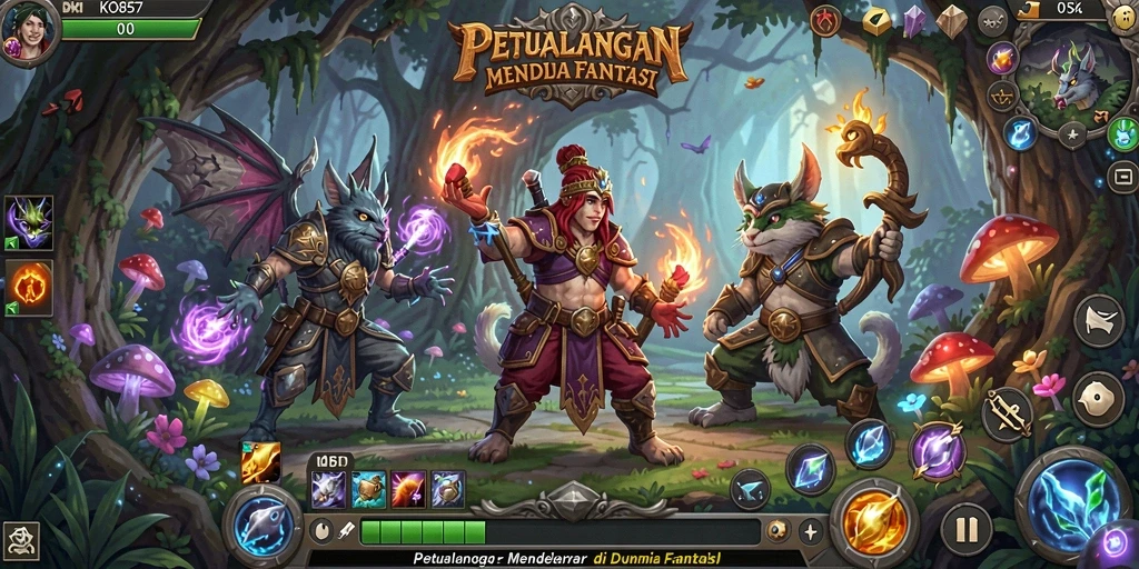 Tampilan gameplay KO857 yang menakjubkan dengan aksi RPG yang seru.