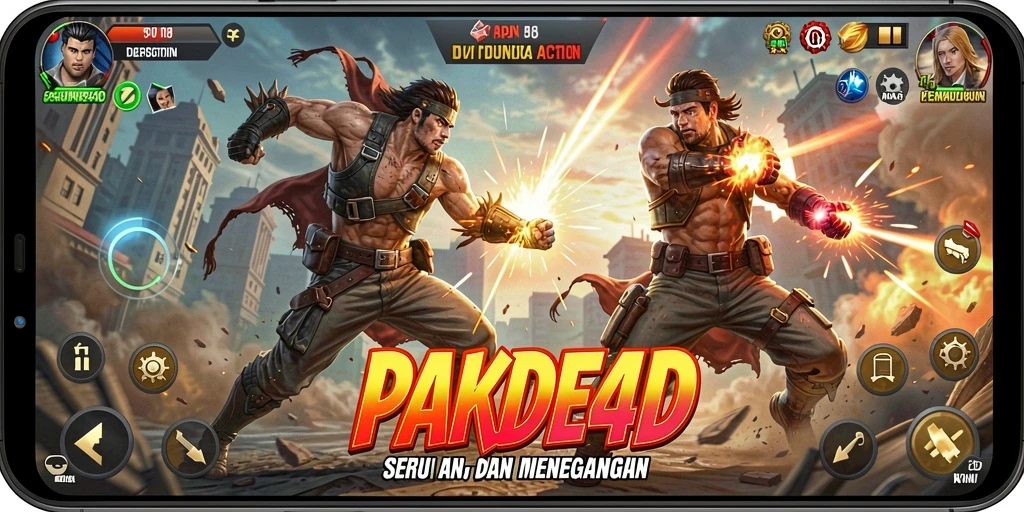 Tampilan seru gameplay PAKDE4D saat bertarung.