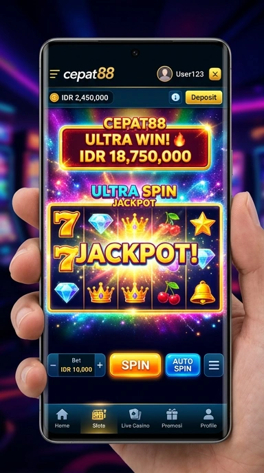Tampilan utama aplikasi cepat88 yang user-friendly.